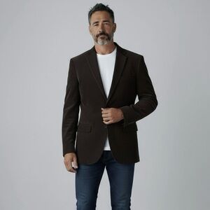 🌻NEW w/tag Chouyatou Men's Black Casual Work Wear Corduroy Suit Blazer Jacket L